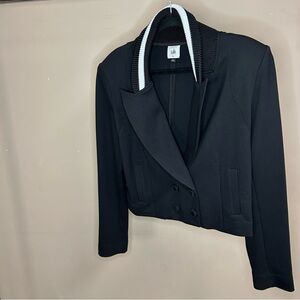 CAbi Black Blazer with Contrast Collar